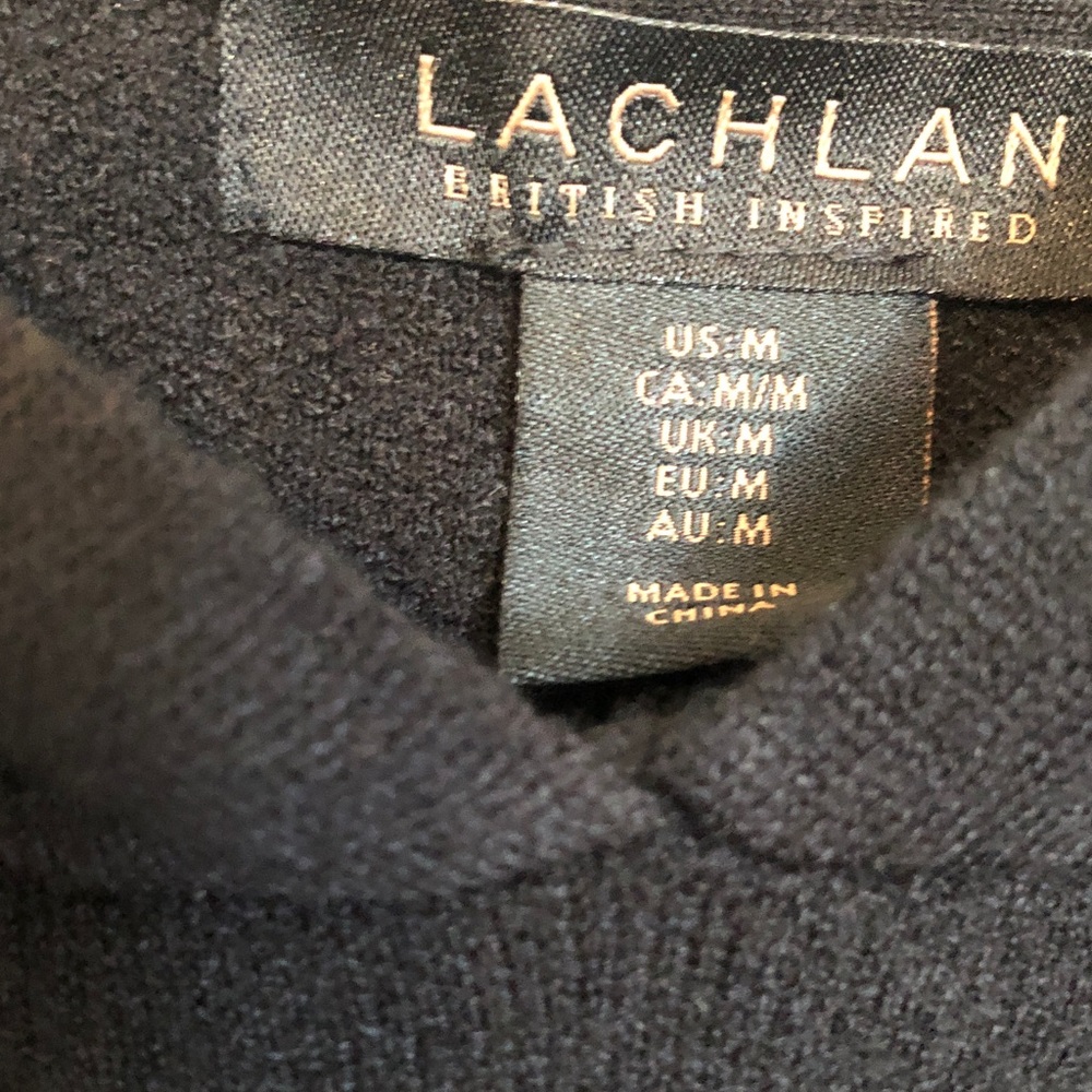*WINTER SALE* NEW Latchlan Men’s Black Hooded Pullover Sweater in Medium. - Picture 12 of 12